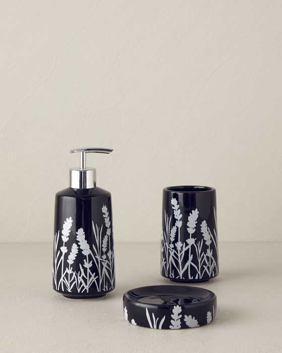 Ensemble de 3 Kit De Salle De Bain Marcy, coloris Noir