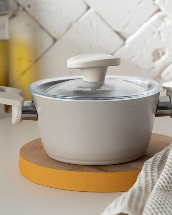 Mini Casserole - Pretty - 14 cm - Aluminium - Beige - Anti-adhésif