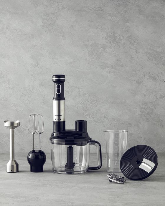 Ensemble de Mixeurs RMB 3001 - 4 Lames, Noir - Chrome, 1500W