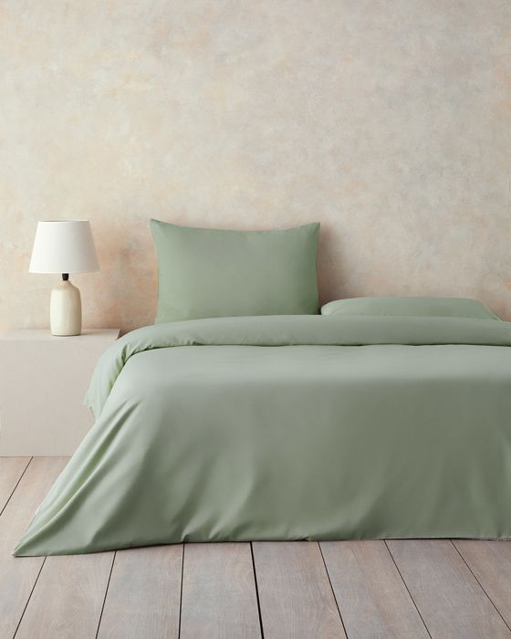 Pure Coton Pour deux personnes Housse De Couette 200  x  220 cm Vert cassé
