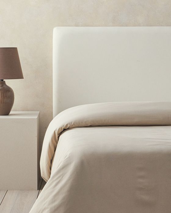 Novella Coton doux de première qualité Pour une personne Housse De Couette 160 x 220 cm Beige