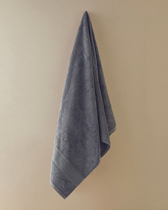 Serviette de Bain - Poffy - Doux & Premium - Coton - Gris Foncé - 70 x 140 cm