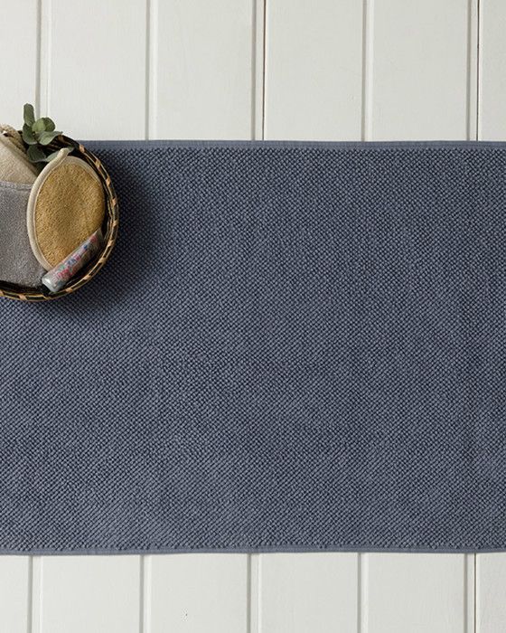 Serviettes de Pieds en Riz Vanity - Coloris Indigo clair, Dimensions 50 x 70 cm