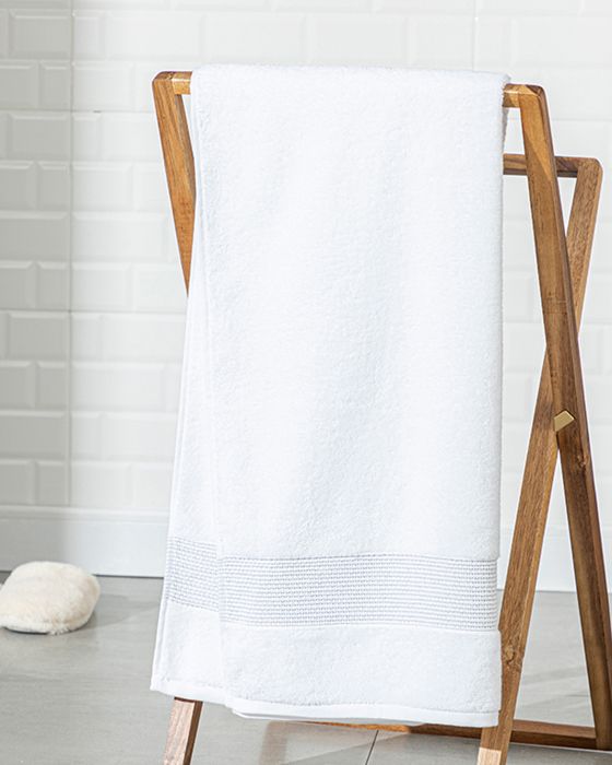 Serviette de Bain Low Twist en Coton Deluxe - Coloris Blanc, Dimensions 90 x 150 cm