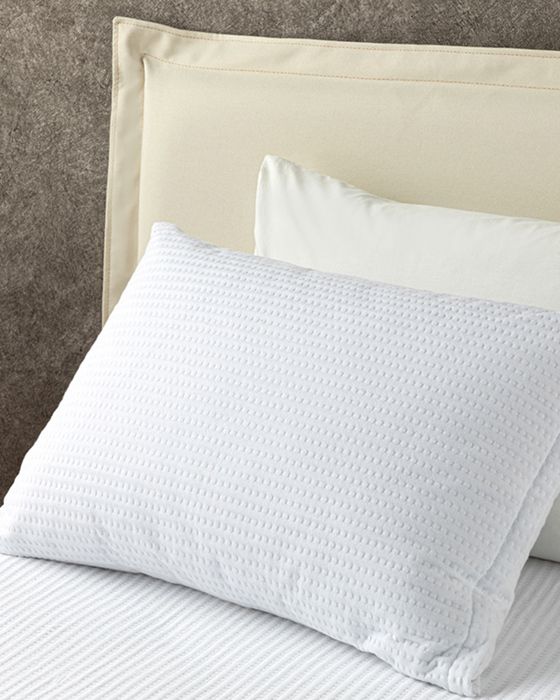 Protège-oreiller Deluxe en coton et polyester - Blanc, 50 x 70 cm