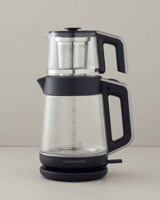 Théière en Verre CMK 6001, Noir-Chrome, 2L
