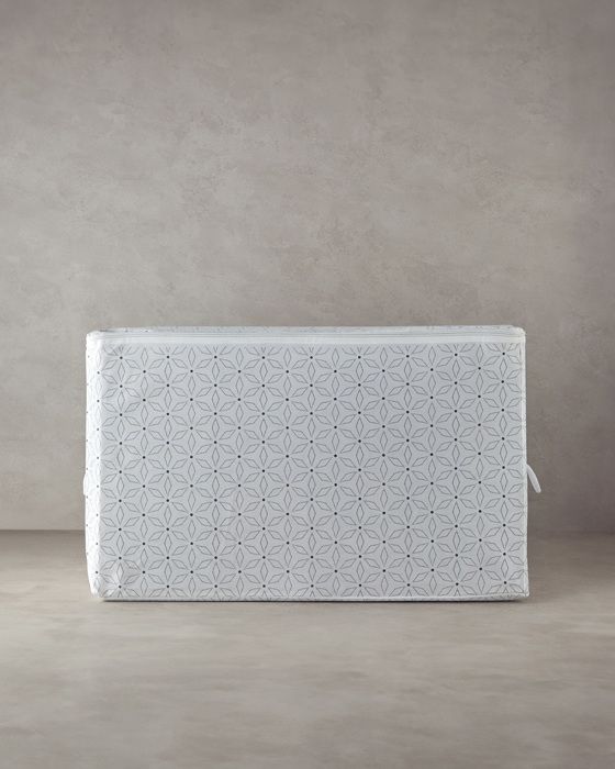Housse de Rangement Flowery, en coloris blanc, dimensions 74 x 46 x 46 cm