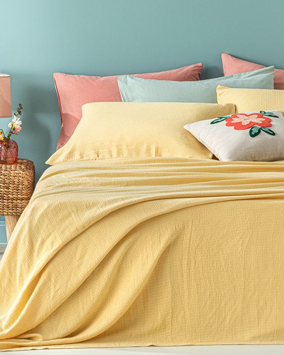 Ensemble Drap Genesis Jaune 150x220 cm