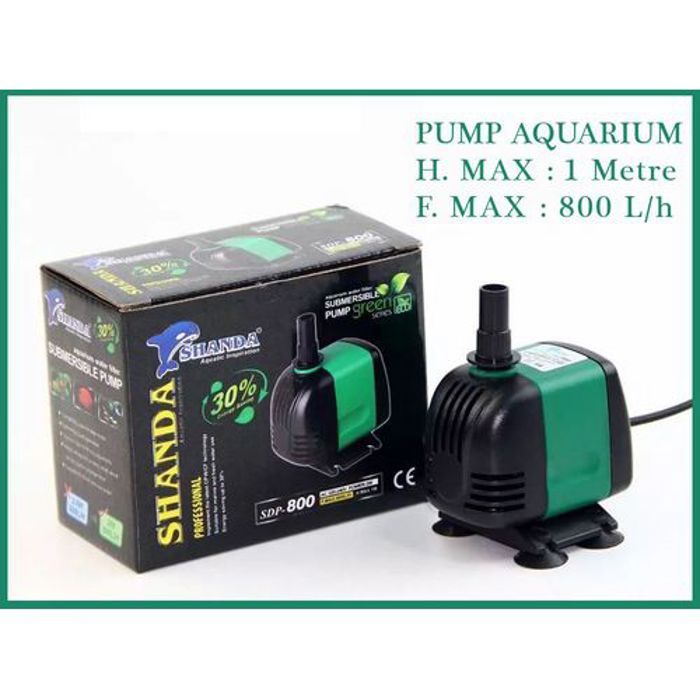 Shanda : Aquarium Pump 800 L/h - Internal filtre - Petite Pompe Submersible avec bio éponge / SDP-800 / 30 % Energy Saving