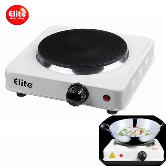 Elite Plaque de cuisson électrique Réchaud de camping Cuisinière portable à un brûleur