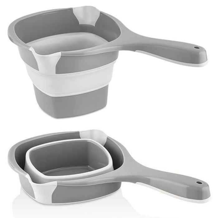 Louche à eau pliable en plastique, Petit Seau de salle de bain