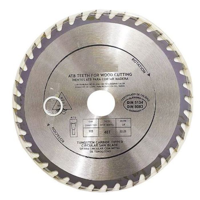 Disque pour Meuleuse d'angle, Diamètre 115 mm & 40 dents, lame pour meuleuse