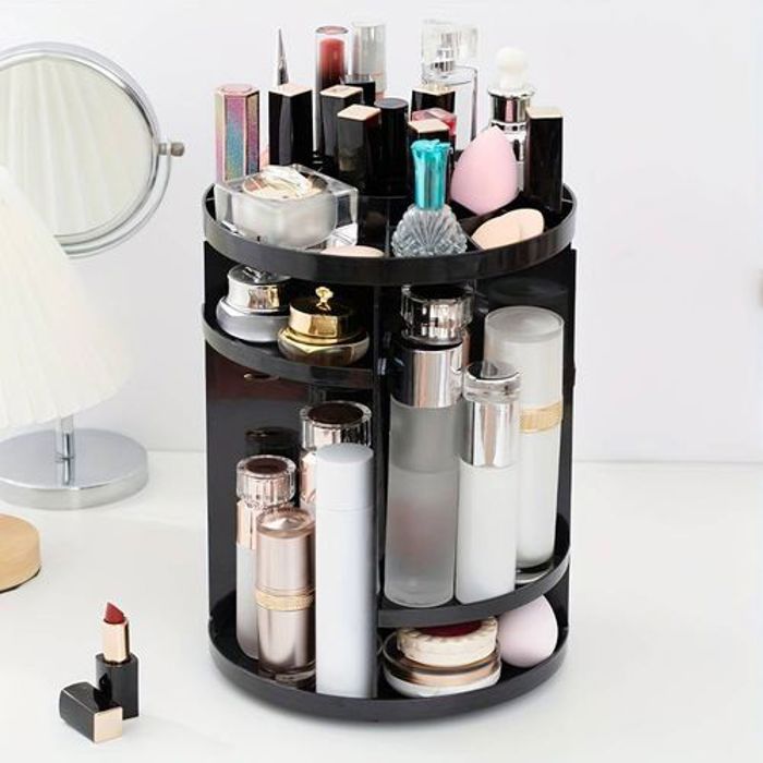 Organisateur cosmétique rotatif à 360°/ Présentoir de maquillage grande capacité