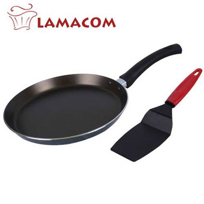 Lamacom Poêle à crêpes Emeraude anti-adhérente Ø 21cm + 2 Cadeaux