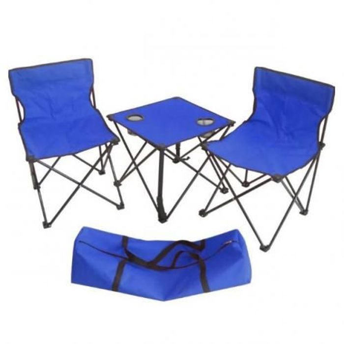 Table avec 2 chaises pour pique-nique, voyage, camping et plage avec Tote Bag