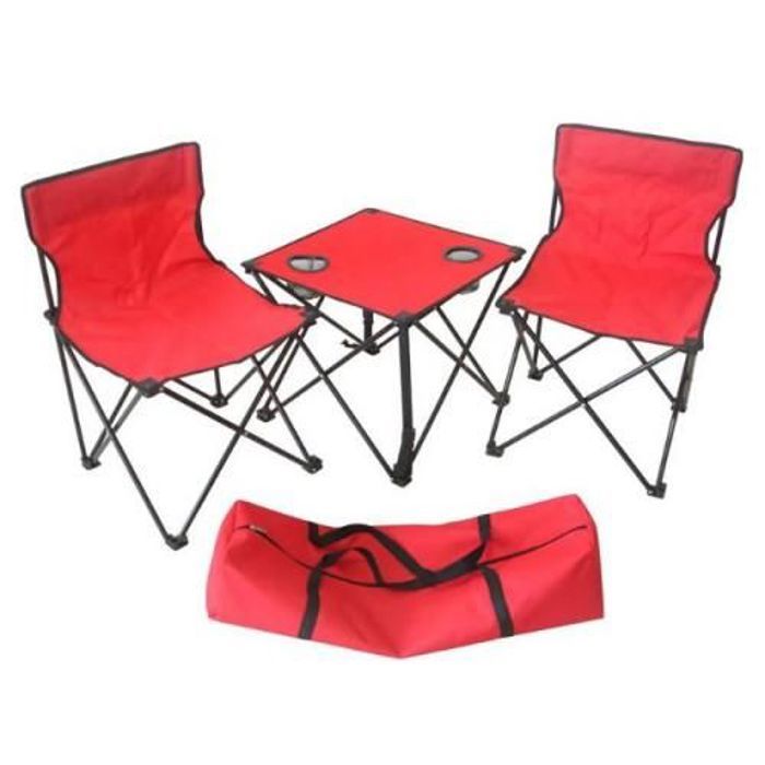 Table de camping avec 2 chaises, Table De Pique-Nique avec Tote Bag pour Plage