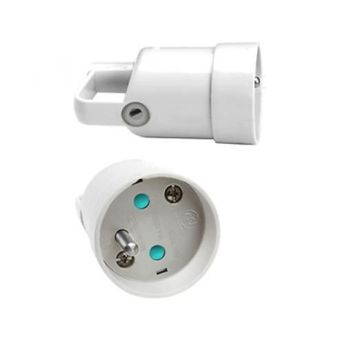 Fiche Femelle 2P+T // L.A.P - 16A-250v Avec protection enfant // blanc