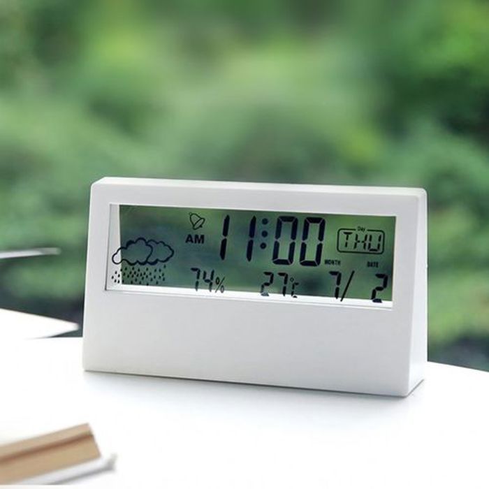 Réveil numérique à écran Transparent affichage de température météo & calendrier