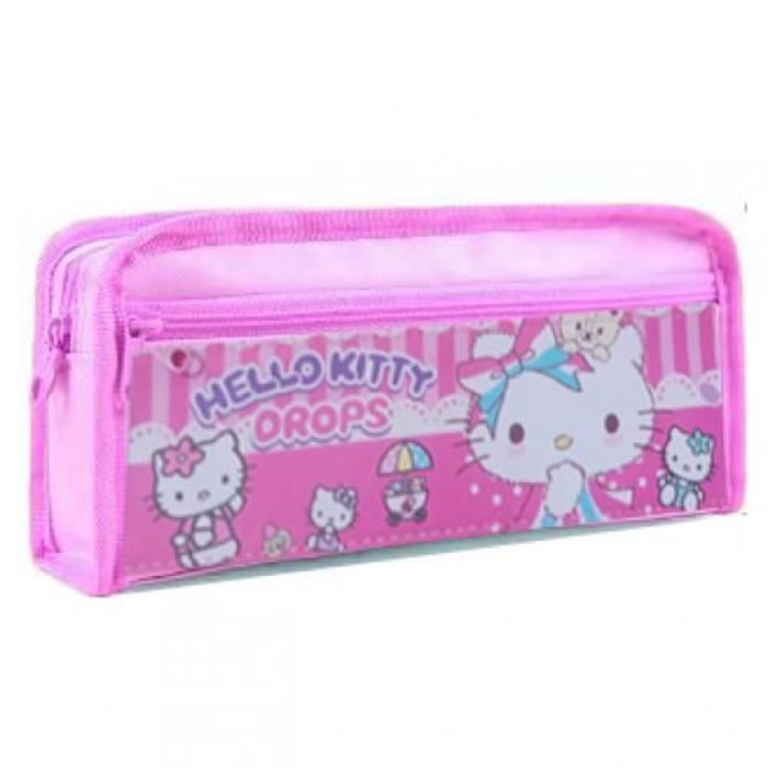 Trousse à crayons pour filles à 2 poches hello kitty, trousse scolaire