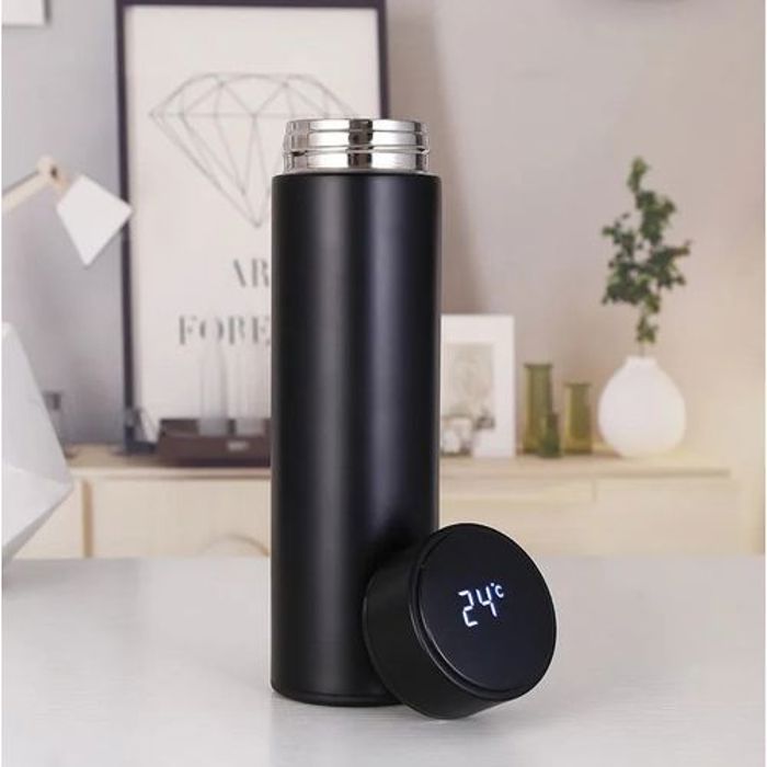Thermos isotherme LED 500ml Bouteille en acier inoxydable +Mesure de température
