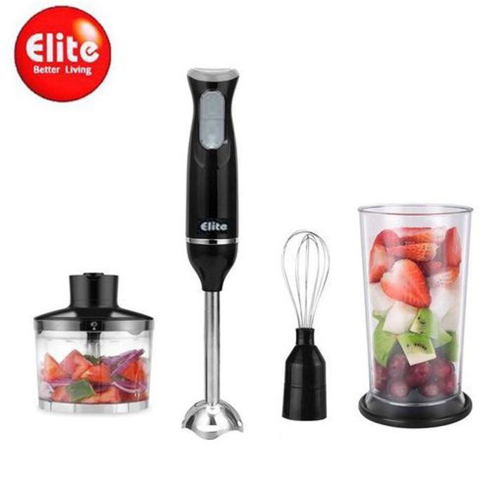 Elite Mixeur Plongeant 4 en 1 Avec Socle En Inox // Hand Mixer + tasse à mesurer Mixer