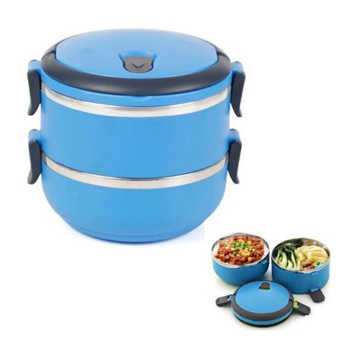 Boite à déjeuner isotherme en acier inoxydable à 2 Niveaux, Lunch box, portable