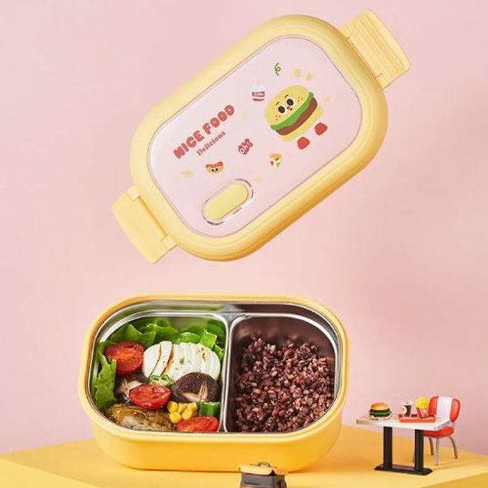 Lunch box à 2 compartiments en INOX, Boite à déjeuner pour enfants