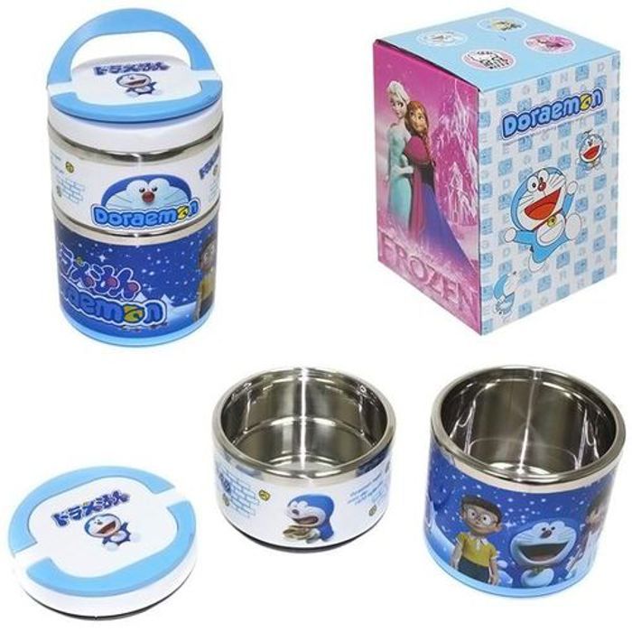 Boîte à déjeuner double, Lunch Box en acier inoxydable de Doraemon pour l'école