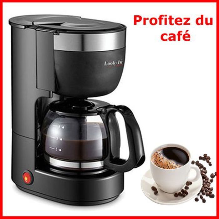 Lamacom Cafetière électrique 4-6 Tasses [Look-In] // 600W - Couleur : Noir