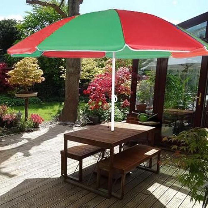 Parasol de Jardin, Grand parasol de plage Rond, Parasol réglable