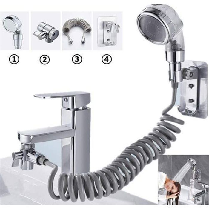 Ensemble de pommeau de douche et Mini Shampoo Artifact avec tube à ressort