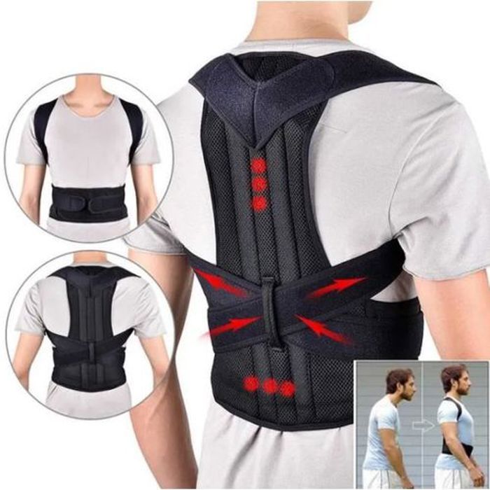 Ceinture lombaire dos épaule, soutien de Posture, correcteur dorsale hommes femmes