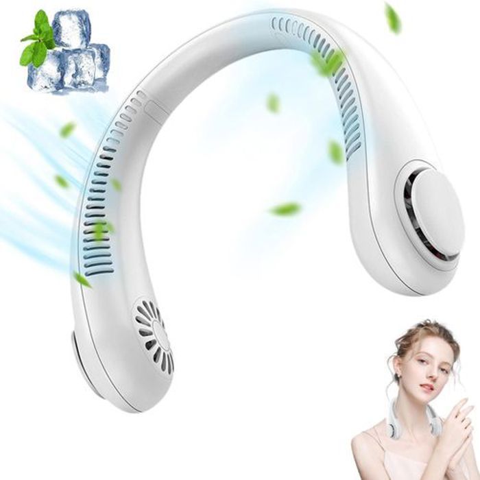 Climatiseur de Cou, Ventilateur de Cou muet avec 3 niveaux de flux d'air