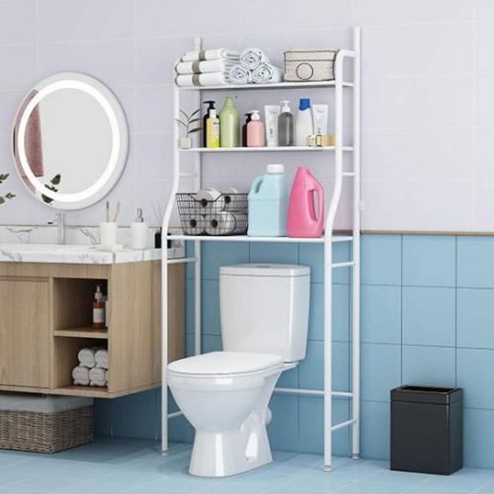 Étagère De Salle De Bain au-Dessus Des Toilettes, avec porte-papier hygiénique