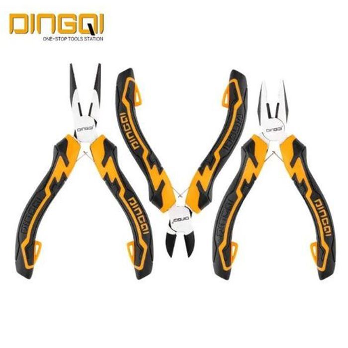 DINGQI Jeu de 3 Mini Pinces, pince à bec coudé, diagonale & pince à long bec effilé