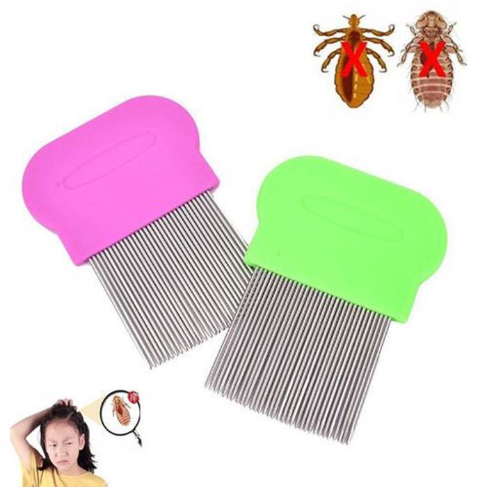 2 Peignes anti poux à dents métaliques, Brosses à cheveux