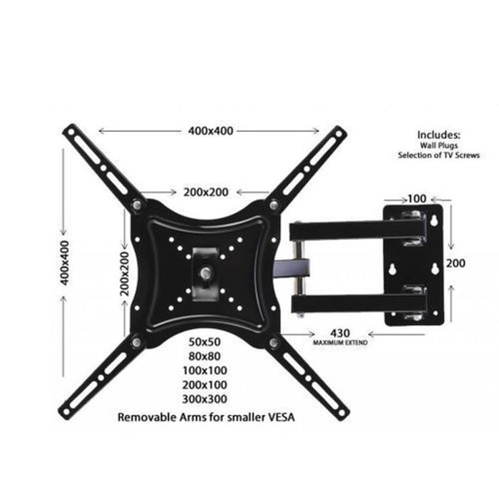 Support Robuste Pivotant Mural Bras Rotative Pour Tv LED, LCD 14 "- 55"