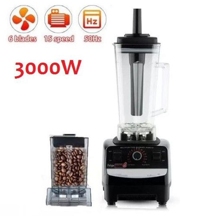 Mélangeur robuste Blender 3000W 15 vitesses 2 bols