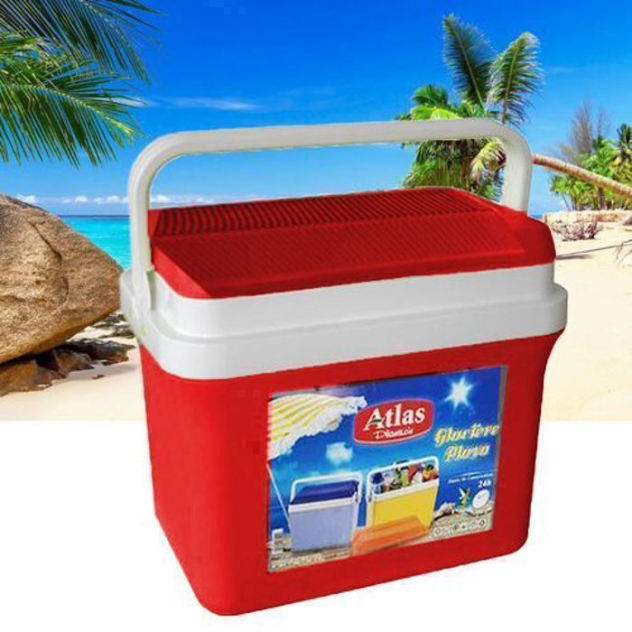 Atlas Glacière Isotherme 28L  Plastique, réfrigérateur de camping pour Chauds & Froids