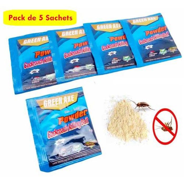 Poudre anti-cafards 5 Sachets Antiparasitaires Tueur d'insects Efficace 5g