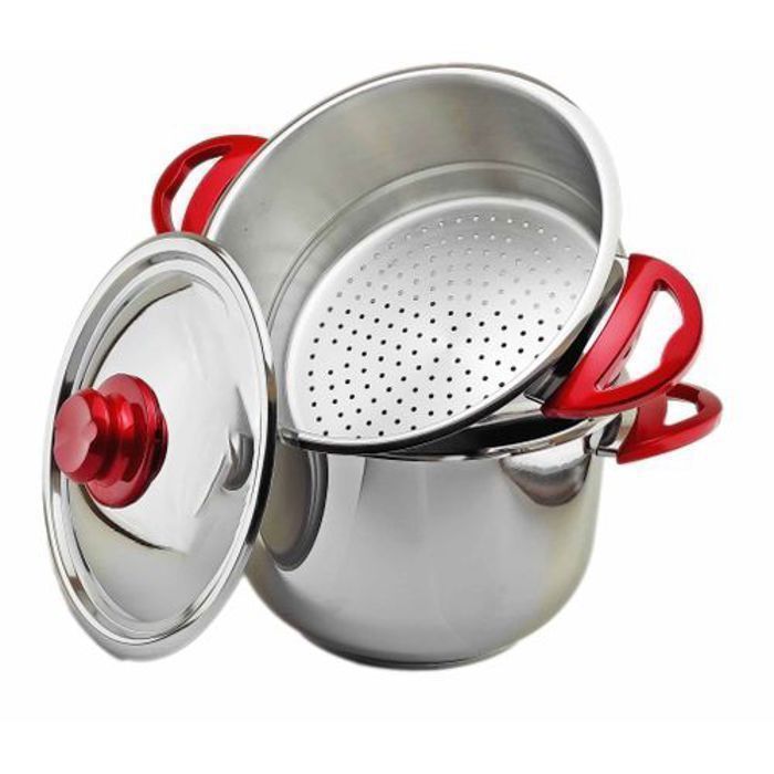 Elite Couscoussier INOX 4 Litres 3 en 1 - Couvercle en Inox - Marmite de Couscous