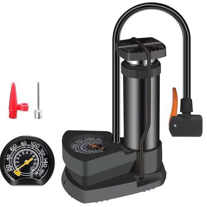 Mini Pompe à Pied avec Manomètre - pompe à vélo, gonfleur a pied, pompe à air
