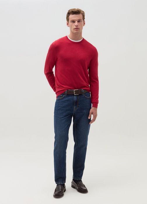 Pull col rond - Geranium Red