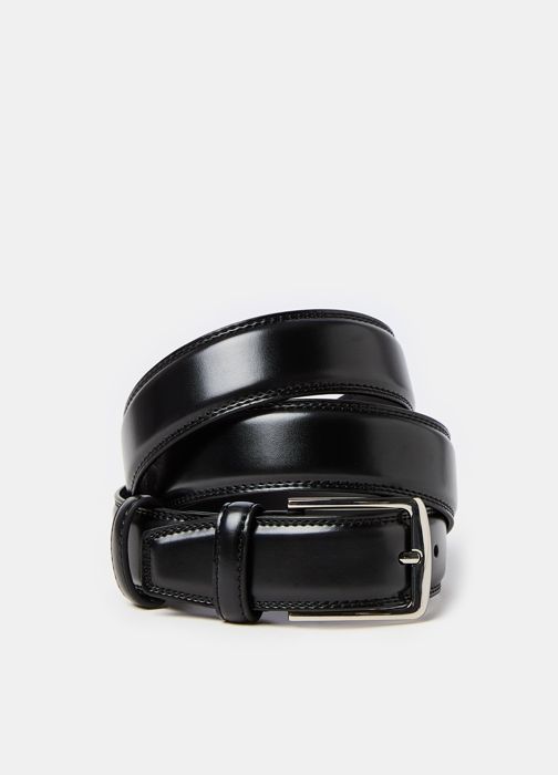 Ceinture en cuir avec boucle carrée - Black