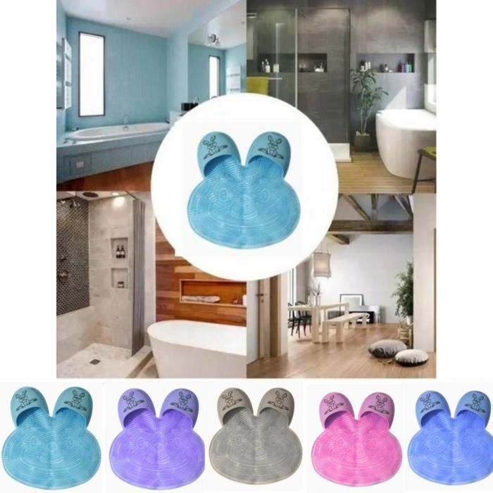 Tapis de Bain Antidérapant en Silicone en Forme de Lapin
