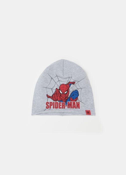Bonnet en French Terry avec imprimé Spider-Man - Grey Marl