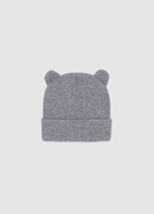 Bonnet tricoté avec oreilles - Grey Marl