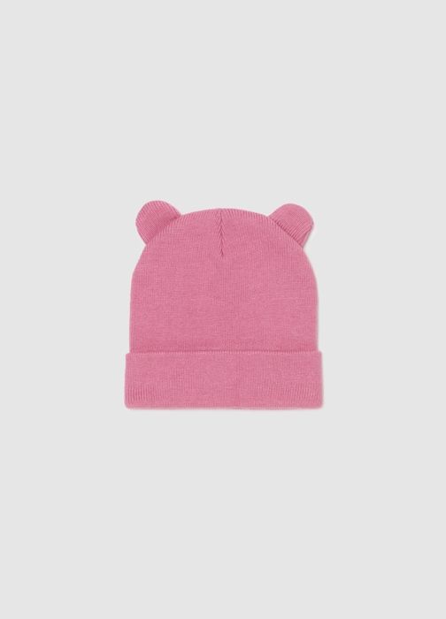 Bonnet tricoté avec oreilles - Powder Pink