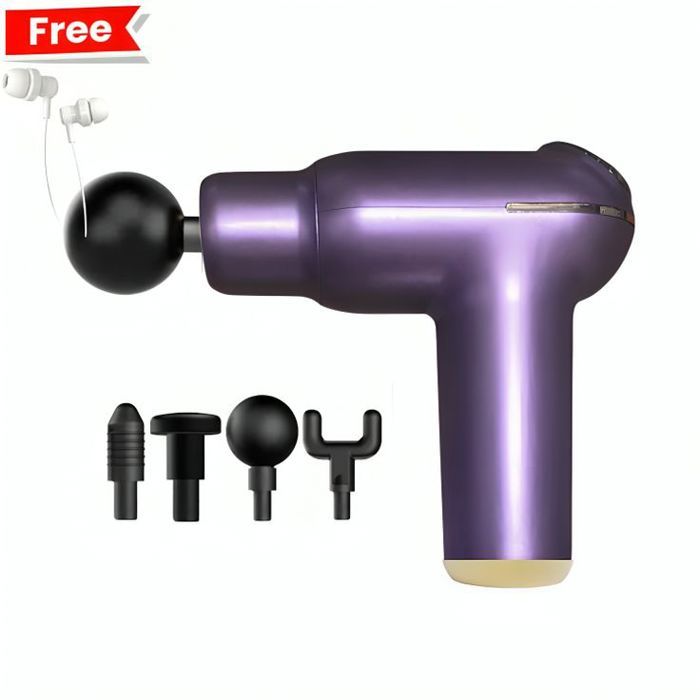 Pistolet De Massage Musculaire, masseur corporel complet Mauve KH-580 + écouteur Heavy bass Gratuit