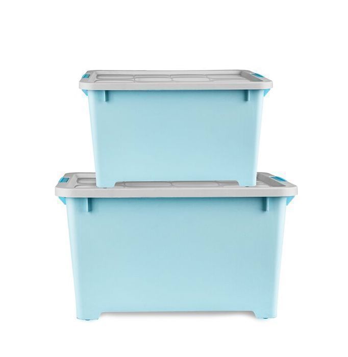 Pack 2 Smartbox - 40L + 60L Avec Roues - Bleu